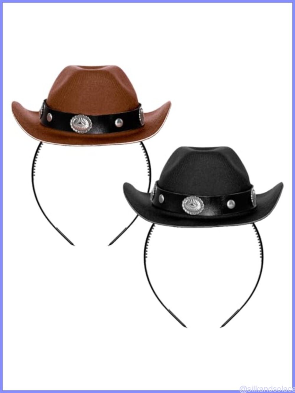 2 Pcs Cowboy Hat Headband Set Western Mini Hats for Party